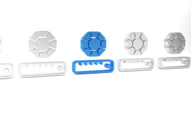 Mavi Taş ikonu beyaz arkaplanda izole edildi. Mücevher sembolü. Elmas. Minimalizm kavramı. 3 Boyutlu resimleme.