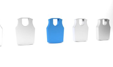 Mavi Undershirt simgesi beyaz arkaplanda izole edildi. Minimalizm kavramı. 3 Boyutlu resimleme.