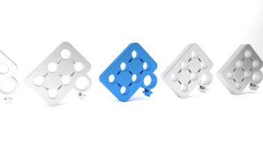 Beyaz arka planda izole edilmiş mavi doğum kontrol hapı ikonu paketi. Doğum kontrol hapı. Minimalizm kavramı. 3 Boyutlu resimleme.