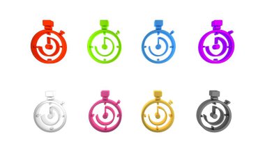 Beyaz arkaplanda renkli evrak çantası simgesi izole edildi. İş ilanı. İş portföyü. Minimalizm kavramı. 3 Boyutlu resimleme