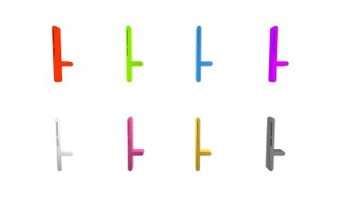 Renkli polis kauçuk cop ikonu beyaz arka planda izole edildi. Kauçuk copu. Polis yarasası. Polis ekipmanları. Minimalizm kavramı. 3 Boyutlu resimleme