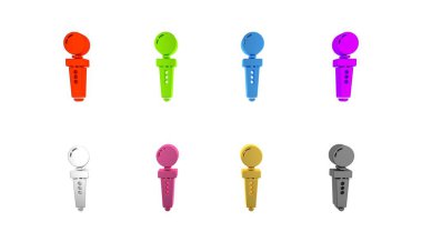 Atari makinesi simgesi için renkli Joystick beyaz arkaplanda izole edildi. Joystick oyun alanı. Minimalizm kavramı. 3 Boyutlu resimleme