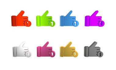 Beyaz arkaplanda izole edilmiş renkli bir simge gibi. Minimalizm kavramı. 3 Boyutlu resimleme