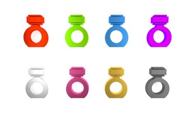 Renkli tıraş losyonu simgesi beyaz arkaplanda izole edildi. Parfüm spreyi ikonu. Erkek parfüm şişesi. Minimalizm kavramı. 3 Boyutlu resimleme
