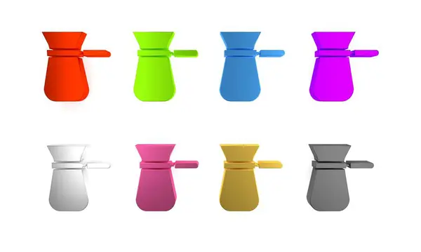 stock image Colorful Coffee turk icon isolated on white background. Minimalism concept. 3D render illustration