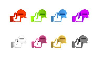 Renkli Tüketici veya müşteri ürün değerlendirme simgesi beyaz arkaplanda izole edildi. Minimalizm kavramı. 3 Boyutlu resimleme 