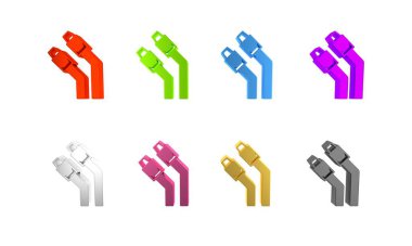 Beyaz arkaplanda renkli LAN kablo ağı internet simgesi izole edildi. Minimalizm kavramı. 3 Boyutlu resimleme