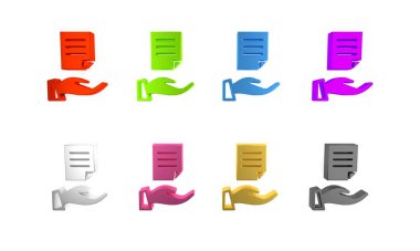 Renkli Ev sözleşmesi simgesi beyaz arka planda izole edildi. Sözleşme oluşturma hizmeti, belge oluşumu, başvuru formu bileşimi. Minimalizm kavramı. 3 Boyutlu resimleme