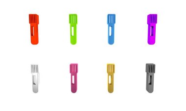 Renkli test tüpü ve beyaz arka planda izole edilmiş kimyasal test ikonu. Laboratuvar cam levhası. Minimalizm kavramı. 3 Boyutlu resimleme