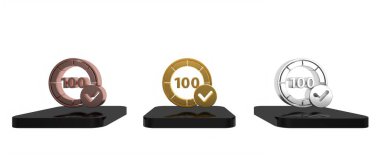 Beyaz arka planda izole edilmiş renkli kumarhane çipleri simgesi. Kumarhane kumarı. Minimalizm kavramı. 3 Boyutlu resimleme