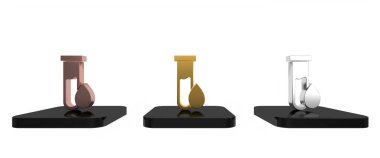 Beyaz arka planda izole edilmiş renkli petrol test tüpü ikonu. Minimalizm kavramı. 3 Boyutlu resimleme