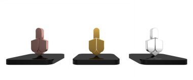 Beyaz arkaplanda renkli Hanukkah dreidel simgesi izole edildi. Minimalizm kavramı. 3 Boyutlu resimleme 