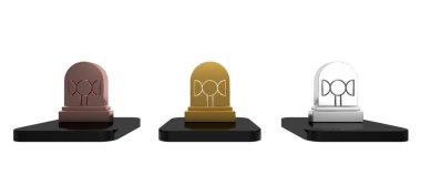 Beyaz arka planda izole edilmiş renkli Flasher siren simgesi. Acil durum sireni. Minimalizm kavramı. 3 Boyutlu resimleme 