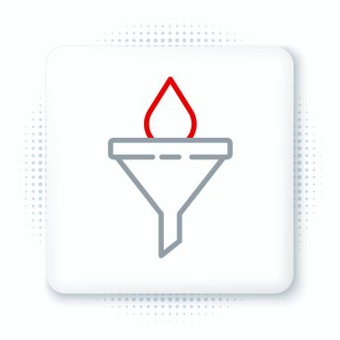 Hat hunisi veya filtre ve motor yağı damlası simgesi beyaz arkaplanda izole edildi. Renkli taslak konsepti. Vektör.