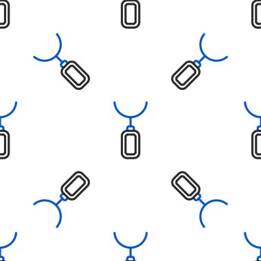 Kolye ikonundaki çizgi kolye beyaz arka planda izole edilmiş kusursuz desen. Renkli taslak konsepti. Vektör