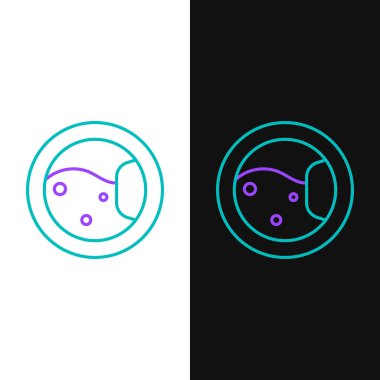 Çizgi yıkama simgesi beyaz ve siyah arkaplanda izole edildi. Çamaşır makinesi simgesi. Çamaşır makinesi, çamaşır makinesi. Ev aletleri sembolü. Renkli taslak konsepti. Vektör