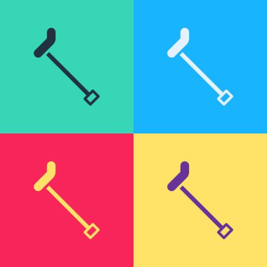 Pop Art Walking baston ikonu renkli arka planda izole edilmiş. Vektör.