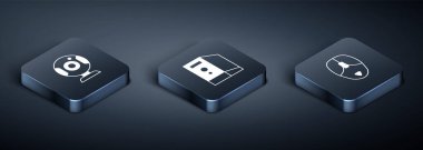 Isometric Web kamerasını, Bilgisayar faresini ve Bilgisayar simgesini ayarla. Vektör