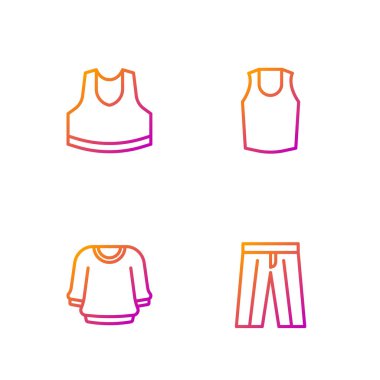 Çizgili Pantolon, Süveter, Atlet ve. Renk simgeleri. Vektör