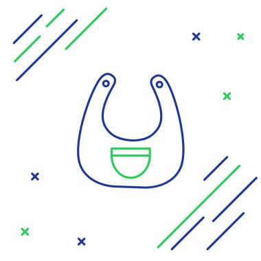 Çizgi Bebek önlüğü simgesi beyaz arkaplanda izole edildi. Renkli taslak konsepti. Vektör.