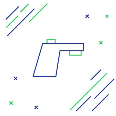 Line Water musluk simgesi beyaz arkaplanda izole edildi. Renkli taslak konsepti. Vektör