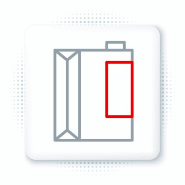 Kefir simgesi için çizgi kağıdı paketi beyaz arkaplanda izole edildi. Sağlıklı yaşam tarzı ve probiyotik tatmini için diyet yapmak. Renkli taslak konsepti. Vektör