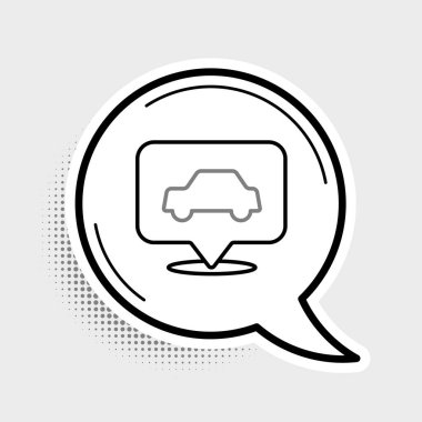 Çizgi Araba Servis simgesi gri arkaplanda izole edildi. Otomobil tamircisi. Tamirci oto tamircisi. Bakım tabelası. Renkli taslak konsepti. Vektör