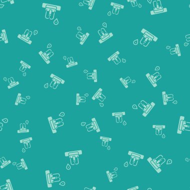 Çeşme simgesine sahip yeşil konum yeşil arka planda izole edilmiş pürüzsüz desen. Vektör.