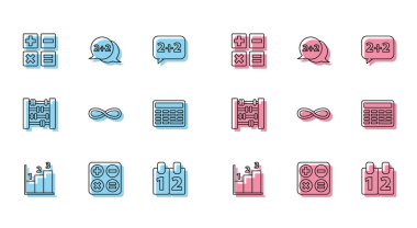 Çizgi çizelgesi, çizelge, çizelge, diyagram, kare kök, tüy ve mürekkep hokkası, matematik fonksiyonu kosinüs, fonksiyon matematiksel sembolü, çizgi tahtası ve geometrik şekil konisi simgesini ayarla. Vektör