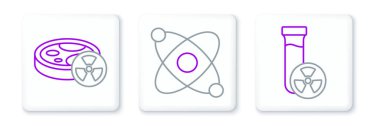 Test tüpünü zehirli sıvıyla ve atom simgesiyle ayarla. Vektör