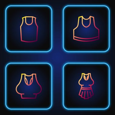 Undershirt 'ü ayarla ve... Renk simgeleri. Vektör