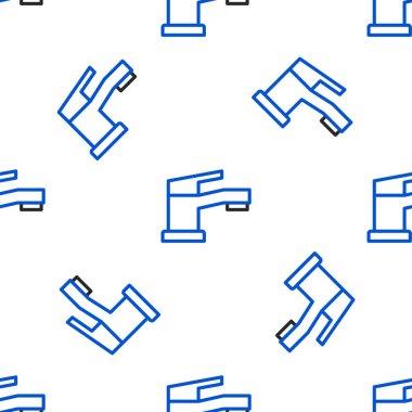 Line Water musluk simgesi beyaz arkaplanda izole edilmiş kusursuz desen. Renkli taslak konsepti. Vektör.