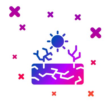 Renk Kuraklığı simgesi beyaz arkaplanda izole edildi. Kademeli rastgele dinamik şekiller. Vektör.