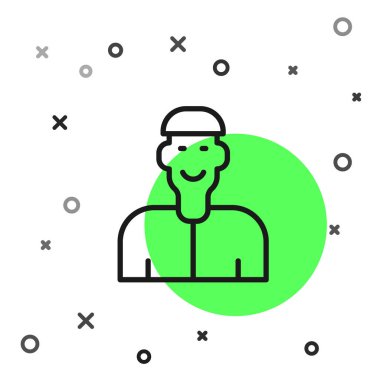 Siyah çizgi pozitif düşünme ikonu beyaz arkaplanda izole edildi. Vektör.