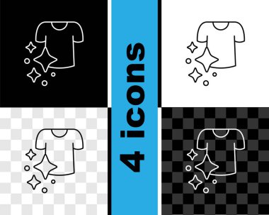 Çizgi Kurutma simgesi siyah beyaz, şeffaf arkaplanda izole edildi. Temiz gömlek. Çamaşırları çamaşır mandallarıyla iple yıka. Kıyafet bakımı ve düzenlilik. Vektör.