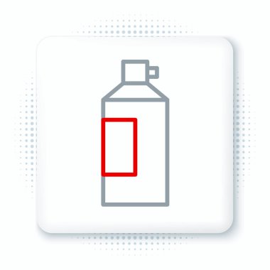 Beyaz arka planda izole edilmiş bir sprey kutusundaki krem şanti. Tatlı süt ürünü. Süt ürünü ve tatlı sembol. Renkli taslak konsepti. Vektör.