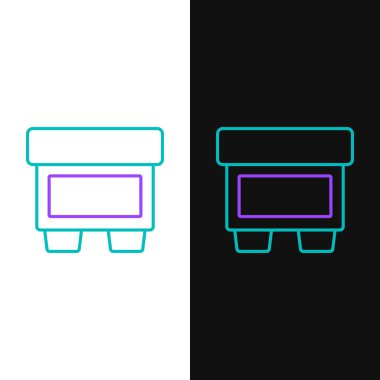 Elektrik koruma bileşeni simgesinin çizgi fitili beyaz ve siyah arkaplanda izole edildi. Eriyen koruyucu fitil. Renkli taslak konsepti. Vektör.