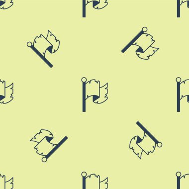 Mavi Korsan bayrak ikonu sarı arkaplanda kusursuz desen izole etti. Vektör.