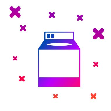 Renk Temizleyici simgesi beyaz arkaplanda izole edildi. Çamaşır makinesi simgesi. Çamaşır makinesi, çamaşır makinesi. Ev aletleri sembolü. Kademeli rastgele dinamik şekiller. Vektör.