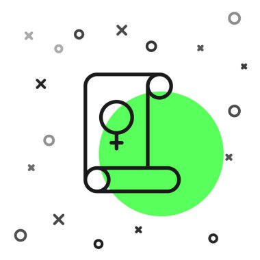 Black line Feminism icon isolated on white background. Fight for freedom, independence, equality.  Vector.