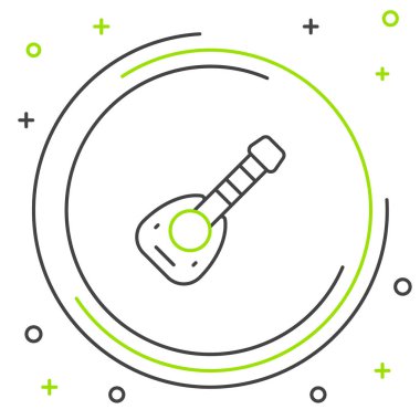 Beyaz arkaplanda müzik aleti Lavta simgesi izole edildi. Arapça, doğulu, Yunan müzik aleti. Renkli taslak konsepti. Vektör.