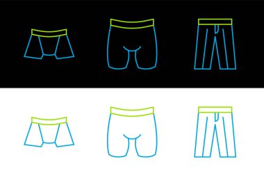 Pantolon Adam iç çamaşırı ve bisiklet şortu ikonu. Vektör.