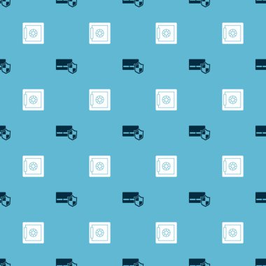 Kredi kartını kalkanla ve güvenli bir şekilde ayarlayın. Vektör.