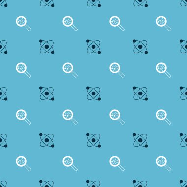 Atom ve mikroorganizmaları büyüteç altında pürüzsüz kalıba göre ayarlayın. Vektör.