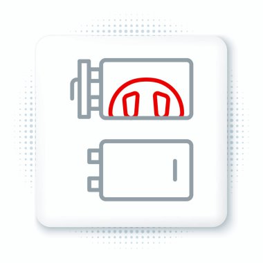 Beyaz arkaplanda çizgi krematoryum simgesi izole edildi. Renkli taslak konsepti. Vektör.