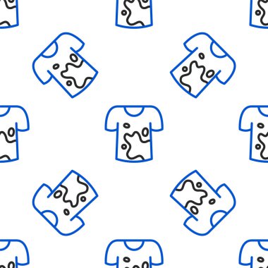 Line Dirty tişört simgesi beyaz arkaplanda izole edilmiş kusursuz desen. Renkli taslak konsepti. Vektör.