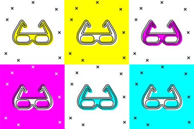 Spor bisiklet güneş gözlüğü simgesini renk arkaplanından izole et. Spor gözlüğü ikonu. Vektör.