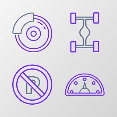 Hız göstergesini ayarla. Park yasağı veya Chassis 'in arabasını ve araba frenini kalibre simgesiyle durdurma. Vektör.