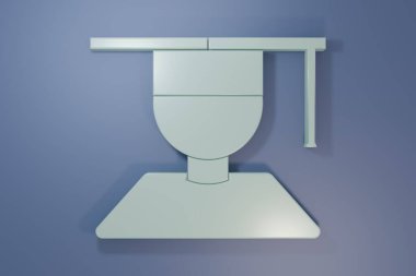 Gri Mezuniyet ve mezuniyet şapkası ikonu mor-mavi arka planda izole edilmiş. Minimalizm kavramı. 3 Boyutlu resimleme.