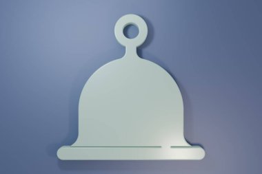 Gri Sauna şapka simgesi mor-mavi arkaplanda izole edildi. Minimalizm kavramı. 3 Boyutlu resimleme .